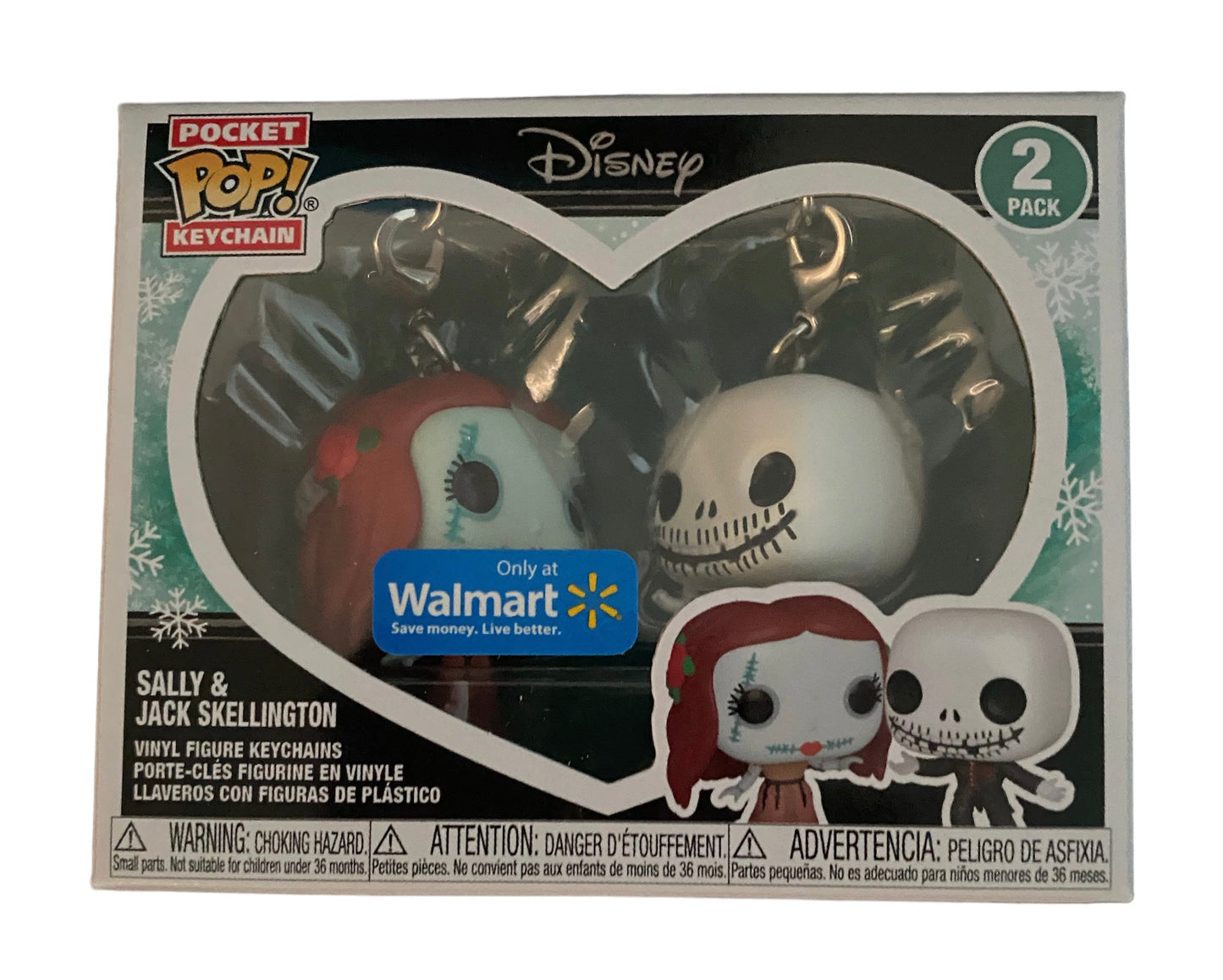 Nightmare Before Christmas Jack & Sally Funko Pop Exclusive Keychain