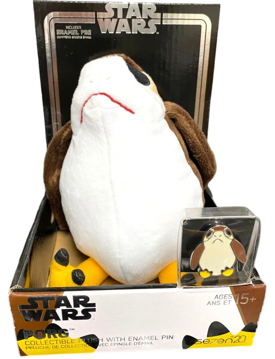 STAR WARS PORG COLLECTIBLE PLUSH WITH ENAMEL Porg PIN Set