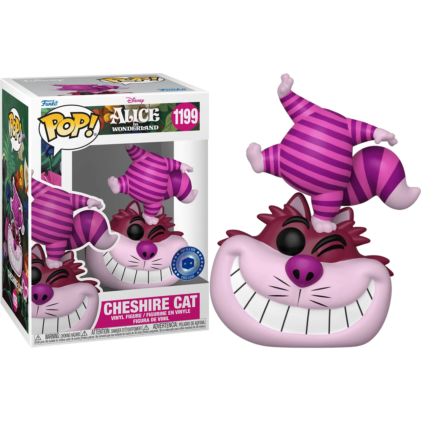 Disney Alice in Wonderland Cheshire Cat Standing on his Head Exclusive Funko Pop!