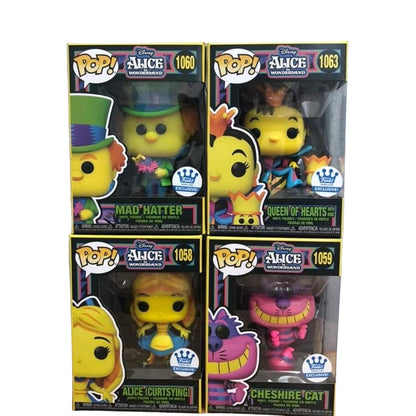 Alice in Wonderland Black Light Set of 4 Pops