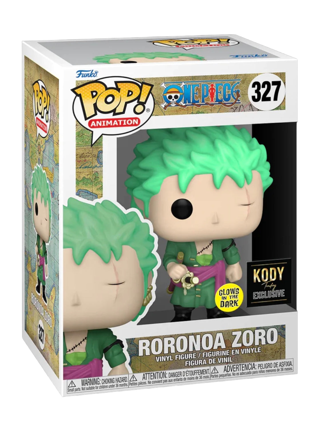 Funko POP! One Piece - Roronoa Zoro Glow in the Dark Vinyl Figure #327 Kody Trading Exclusive