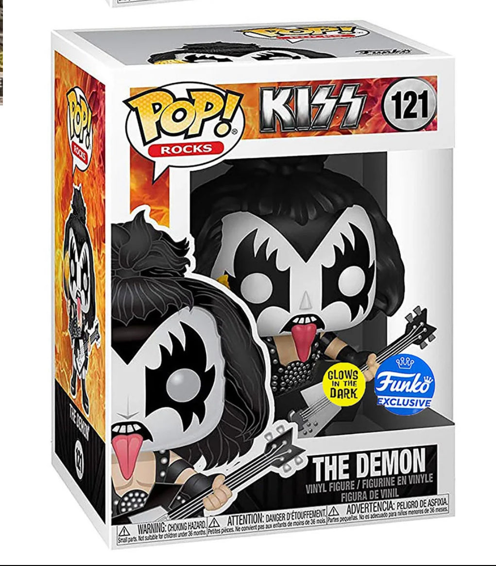 Kiss rock band set of 4 Exclusive Glow In The Dark Funko Pop Set