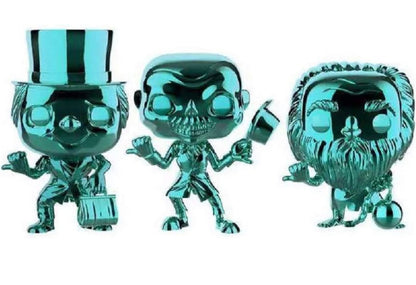 Disney The Haunted Mansion 3 Pack Teal Metallic Chrome, Phineas, Ezra, Gus; Exclusive!