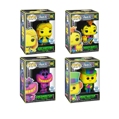 Alice in Wonderland Black Light Set of 4 Pops