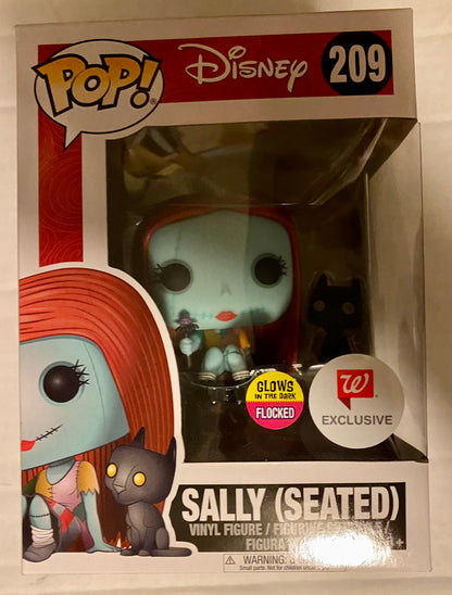 Nightmare Before Christmas Sally Seated GITD Flocked Cat exclusive Funko Pop Damaged