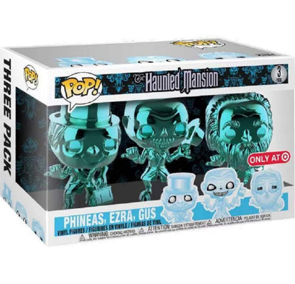 Disney The Haunted Mansion 3 Pack Teal Metallic Chrome, Phineas, Ezra, Gus; Exclusive!