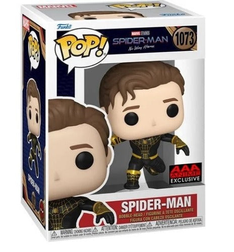 Unmasked Spider-Man Black Suit Pop! Vinyl Figure - AAA Anime Exclusive NON Chase