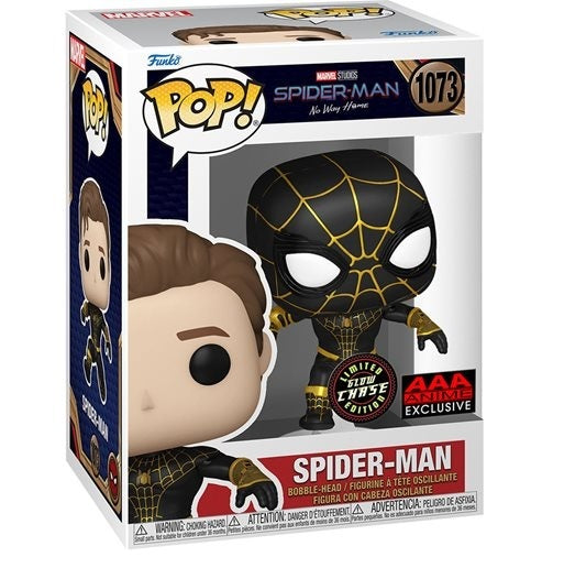 Unmasked Spider-Man Black Suit Pop! Chase Vinyl Figure - AAA Anime Exclusive